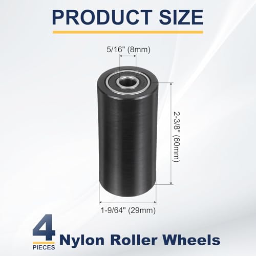 Ruedas de plástico con rodamientos interiores rodillo guía plano de 8 mm x 29 mm 2