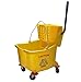 Smooth Rolling Caution Yellow 10 Gallon Mop Bucket & Wringer Combo With Comfort Grip Arm