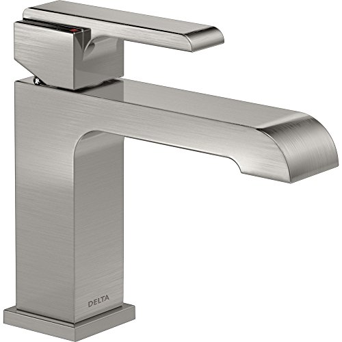 Delta Faucet Ara Single Hole Bathroom Faucet Brushed Nickel, Single Handle Bathroom Faucet, Stainless 567LF-SSLPU