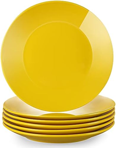 LOVECASA 'Sweet' 6-Piece Dessert Plates Round China Porcelain Side Plate Snack Plate Salad Plate for Salad/Fruit/Snack Plate, Black 21.5*21.5*2.5 cm