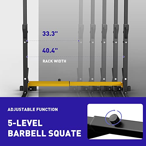 Holleyweb Squat Rack Stand Bench Press Rack,Adjustable Barbell Stand Rack Multi-Function Strength Weight Rack Home Gym - Image 3