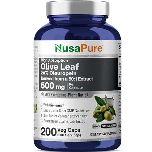 Olive Leaf Extract (Non-GMO) 15000 mg - 20% Oleuropein - Vegetarian - Super Strength - No Oil