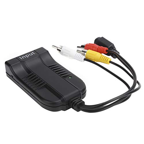 Heayzoki Conversor de áudio de vídeo, HDMI para macho para AV/CVBS/S-Adaptador de vídeo composto con