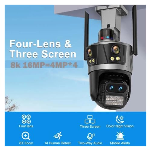 Cámara WiFi exterior de 16MP ideal para vigilar patios y accesos 3
