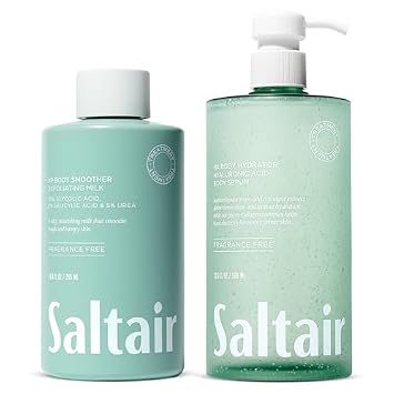Saltair Hydration Body Care Bundle | HA Serum & AHA/BHA Milk | 2 Piece | Light conditioning and smoothing care for a simple coordinated regimen and comfortable finish