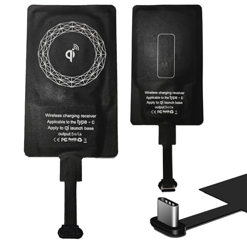 XYX Type C Qi Wireless Charger Receiver Charging Adapter Compatible with Samsung LG Motorola Google Honor All Android Device Type-C