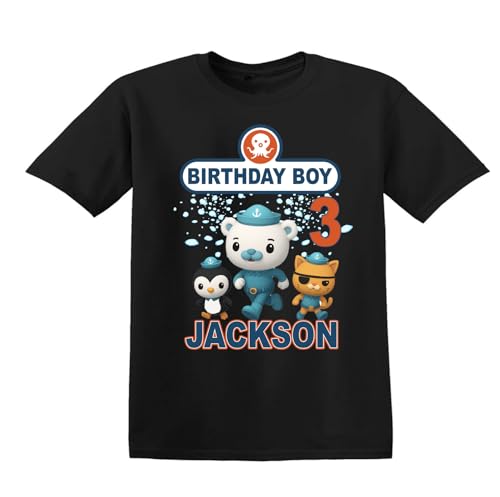 Cartoon Octopod birthday shirt, Captain Barnacles Party Shirt2