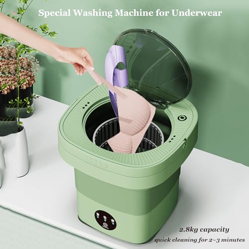 Image of Portable Washing Machine and Dryer,Mini Washing Machine With Spinner,Modes Deep Cleaning, Suitable For Apartments, Dormitories, Camping, RV Travel (6.5L-Green)