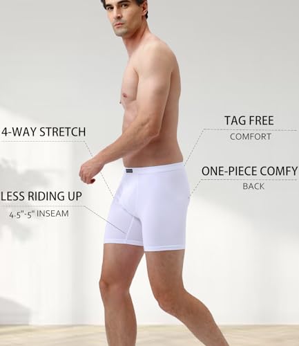 wirarpa Men's Underwear Boxer Briefs Micro Modal Covered Band Underpants with Fly 4 Pack3