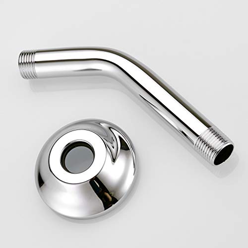 BESTILL Wall Mounted 6 Inch Extension Shower Head Arm, Shower Arm and Flange Included, Chrome - Thumbnail 5