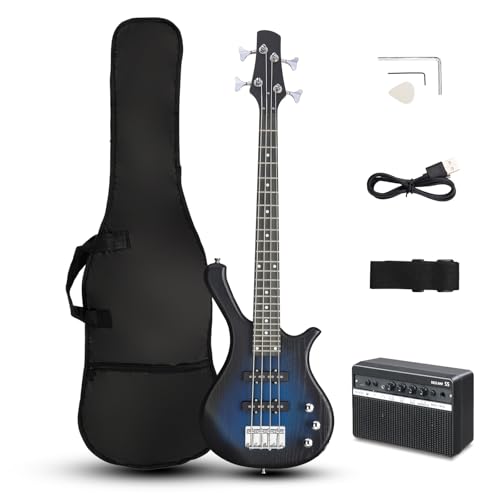 Ktaxon 36 Inch Bass Guitar 4 String Electric Bass Guitar with Dual Connectivity & Portable Power 15W...