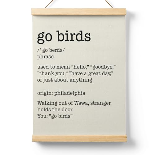 Ryeolo Football Go Birds Definition Wooden Poster Hanger Frame 12.5x17 Inch Go Birds Poster Hanger Frame Motivational Wooden Hanging Wall Art Decor For Home Room