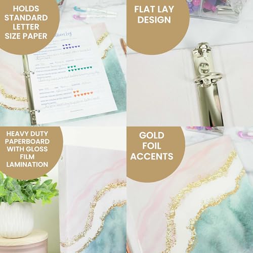 bloom daily planners 3-Ring Fashion Binder (10" x 11.5”) - 1 Inch Ring - Daydream Believer