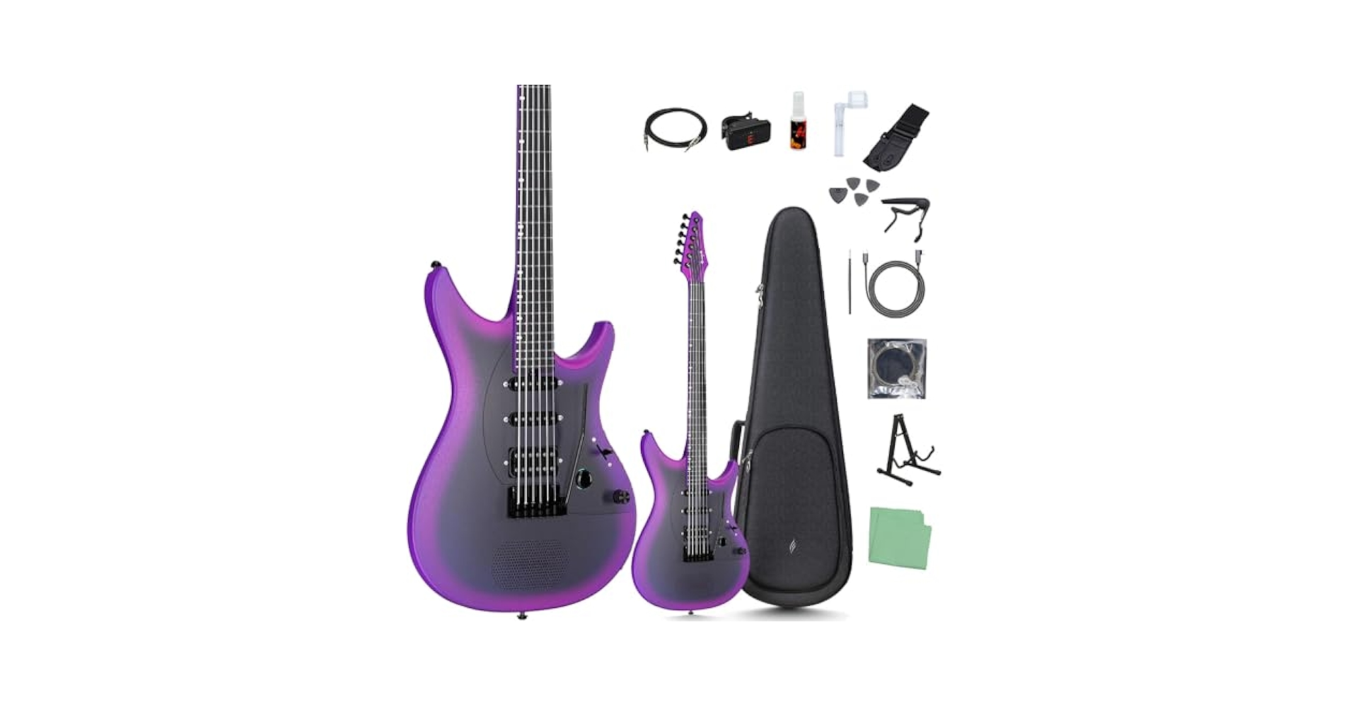 ENYA エンヤ Inspire  Purple アンプ内蔵エレキ ENYA Inspire スタンド付きセット Light Blue / Royal Purple 次
