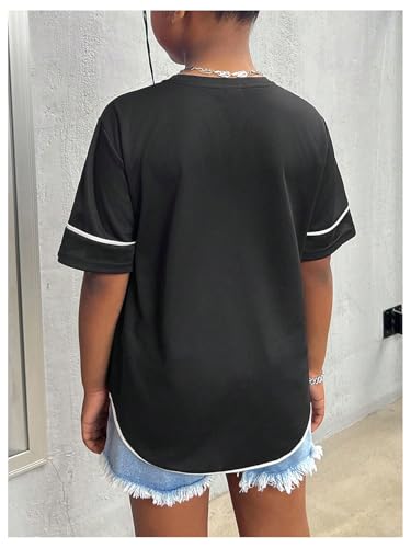 SOLY HUX Girl's Y2k Jersey Shirts Number Graphic Rhinestone T Shirts Short Sleeve Streetwear Tee Tops2