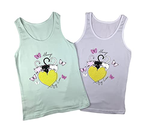 ® 5 Pack Girls Cotton Undershirts Underwear Tank Top 2-15 Years3