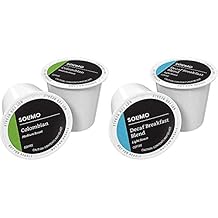 Amazon Brand - Solimo Medium Roast Colombian Coffee Pods and Decaf Light Roast Breakfast Blend Coffee Pods, Compatible with Keurig 2.0 K-Cup Brewers, 100 Count Each
