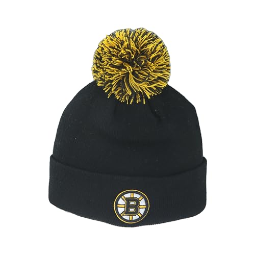 ZHATS Standard Boston Bruins NHL Officially Licensed Beanie Pom Icon Team Color, One Size