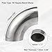 X AUTOHAUX 2pcs OD 1.75 Inch 90 Degree 1.5mm Thickness Mandrel Bend Elbow SS304 Stainless Steel Bend Tube Exhaust Elbow Pipe for Car Modified Exhaust System