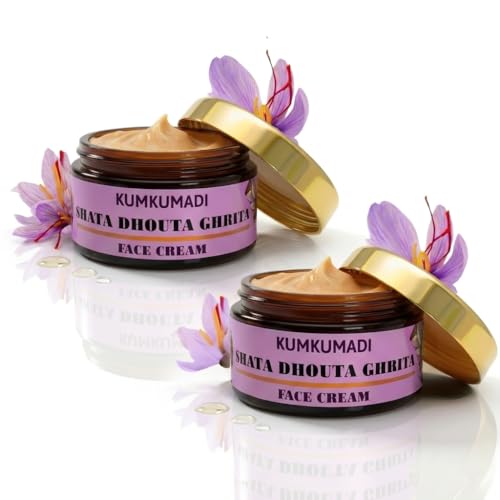 Image of Shata Dhauta Ghrita Face Cream, 50g (Pack of 2) | Kumkumadi, Under Eye Cream for Dark Circles, Night Cream for Women, Gheesutra Face Emulsion, Glow Moisturizer