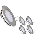 acegoo RV Recessed Ceiling Light 2-3/4” Full Aluminum 12V Dimmable LED Puck Light for Campervan Truck Caravan Boat Roof Under Cabinet Lighting, Flush Mount Cutout 2-1/4" (Sliver,Cool White) 4 Pack