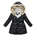 Geschenk Kinder Winter Mantel Winterjacke Hoodie Mädchen Jungen Parkas Coat Jacket Oberbekleidung Windproof Daunenmantel Outerwear Steppjacke Kinderjacke mit Kunstfell 2-11 Jahre (Black, 4-5 Years)