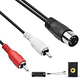 Amztour Câble MIDI 5 Pin Din DIN 5 Pin MIDI Femelle vers 2 Prises RCA Câble audio MIDI vers RCA Réduire le Bruit pour Bang & Olufsen, Naim