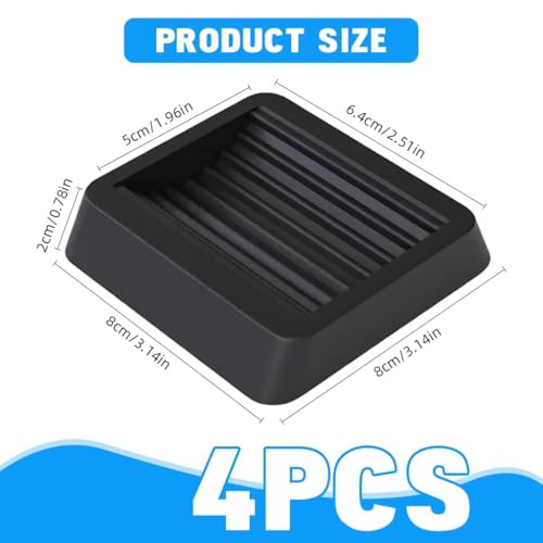 Image of HASTHIP Caster Wheel Pads Anti-Slip Rubber Floor Protectors, 3.14'' Grooved Non-Slip Rubber Pads for Office Chair Wheels, Furniture Casters, and Mobile Equipment