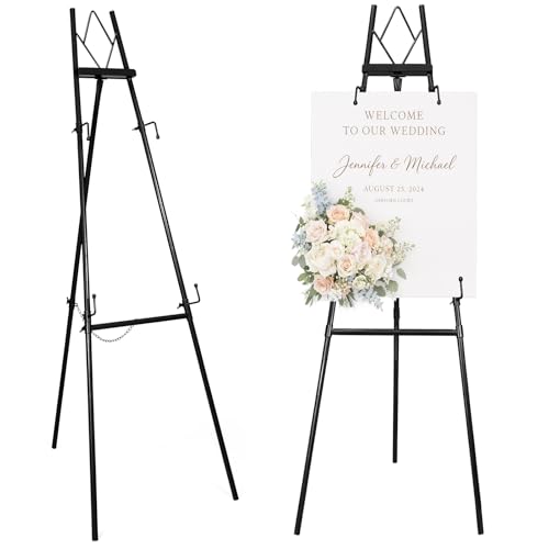 Black Metal Easel Stand for Sign Display
