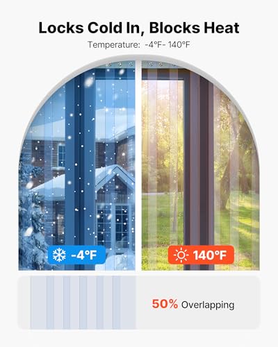 Image of VEVOR Clear PVC Strip Curtain, 150 ft Length x 8 in Width, Plastic Door Strip Bulk Roll, Walk in Freezer Cooler Curtain Strips for Doorways of Supermarket, Garage, Warehouse, Barn, Pet Animal House