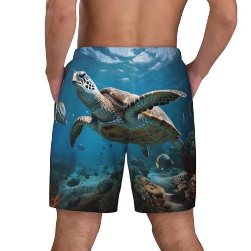 Sea Turtlesshort Swim Trunks with Waist Rope and Two Side Pockets Beach Shorts Bathing Suits for Men4