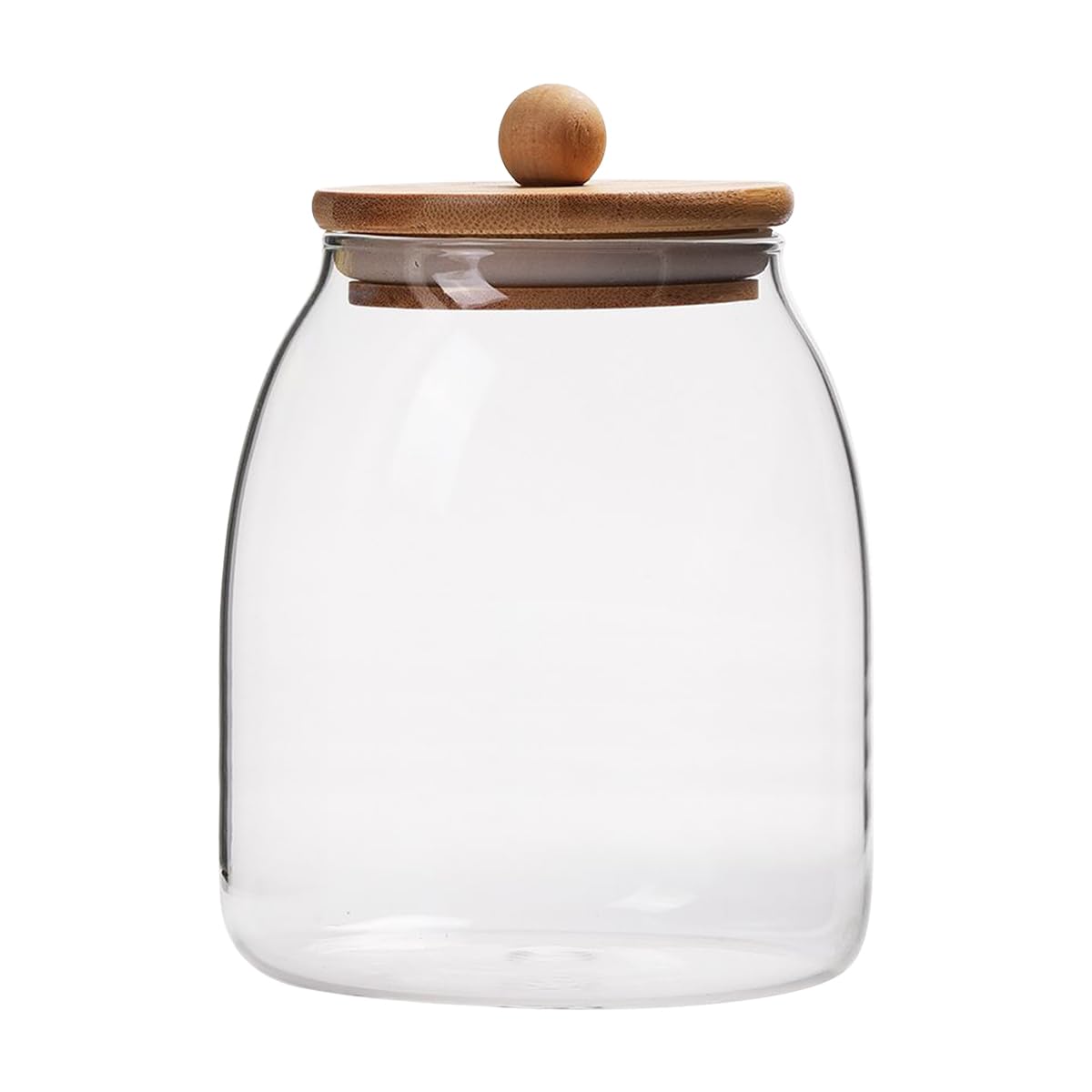 Cozylkx 950ml Glass Sealed Jar with Wooden Lid, Food Storage Container Jars with Sealing Lid, Tea Candy Beans Cookie Bottle Jar