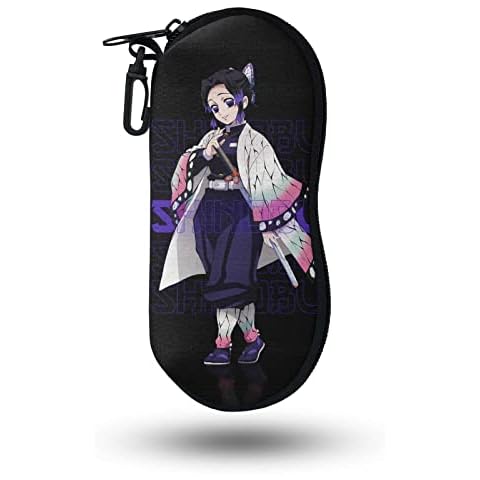 LVMMO Anime Demon Slayer Sunglass Case Cute Soft Glasses Case Portable Zipper Eyeglass Bag Cover