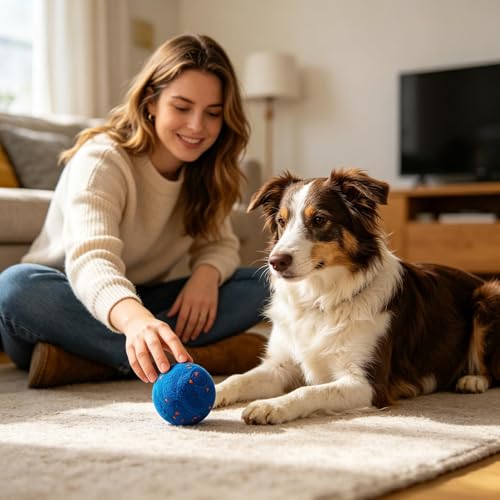 Jouet électrique roulant interactif pour chien boule mobile chat - 3
