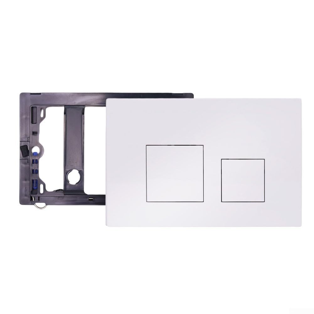 Piastra Doppio Scarico Compatibile Con Geberit Sigma 01/20/21/30/50/60 E UP300 – In Plastica, Disponibile In 5 Colori (nero, Argento, Bianco, Oro, Kaki)
