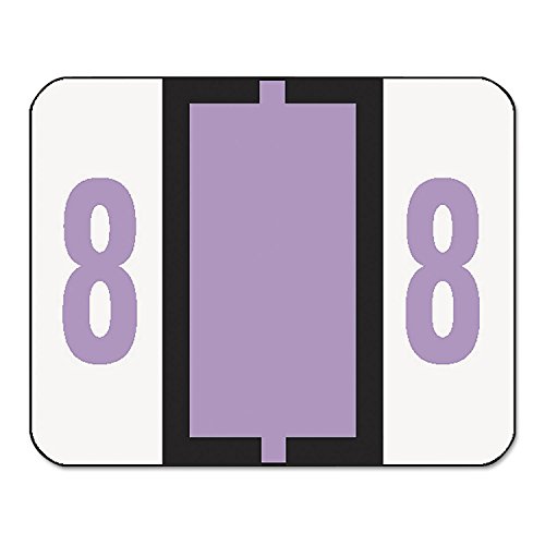 Smead BCCRN Bar-Style Color-Coded Numeric Label, 8, Label Roll, Lavender, 500 Labels per Roll (67378)