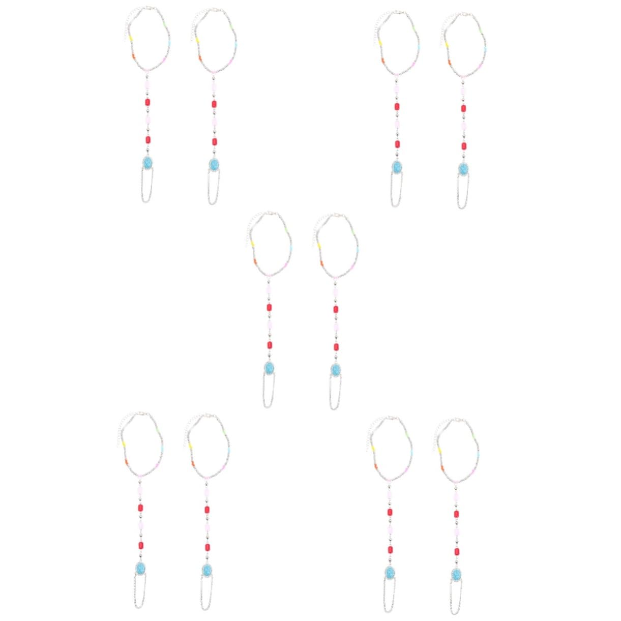FRCOLOR Cadena Para El Dedo Del Pie Cadena Para El Tobillo Cadena Para El Pie Tobillera Con Cuentas Tobilleras De Cadena Para Mujer Tobilleras De Verano Joyería Para El Tobillo