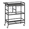 Barcartforhome3tierservingcartwithwheelsandhandlebeveragecartwithwinerackandglassholdersrollingwinecartforkitchendiningroomcharcoalgrayandblackrcht6101  Urban Country Home Decor Bar cart for home 3 tier serving cart with wheels and handle beverage cart with wine rack and glass holders rolling wine cart for kitchen dining room charcoal gray and black rcht6101  urban country home decor