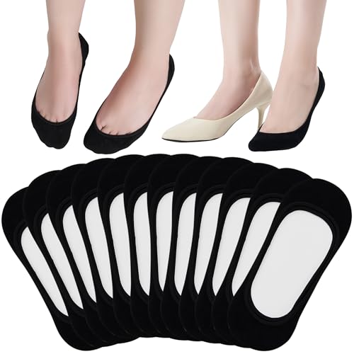 Image of ATBITER No Show Socks Womens Flats - 6 /12 Pairs Low Cut Invisible Non Slip | Ultra Ankle Liner Footies Anti-slip Hidden Socks for Sneakers Loafer Boat High Heels Summer Yoga Pilates Shoe Size 6-9 /9-11