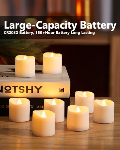 Homemory HBKBSQDNBYKDS12 12Pack Timer Remote Control Flameless Led Votive Candles thumb #5