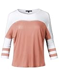 Awesome21 Women's Color Contrast Sleeve Raglan Baseball Tee Top