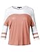 Awesome21 Women's Color Contrast Sleeve Raglan Baseball Tee Top
