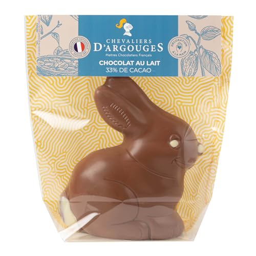 CHEVALIERS D'ARGOUGES Maîtres Chocolatiers Français - CHEVALIERS D'ARGOUGES Maîtres Chocolatiers Français - Sachet lapin chocolat au lait 33% cacao - Moulage de Pâques - 115g