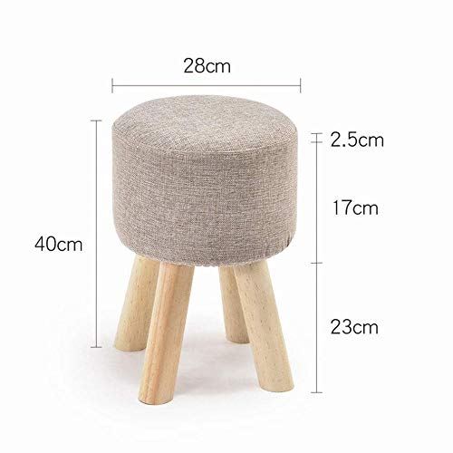 Taburete redondo de madera maciza con esponja gris oscuro ZZ 3