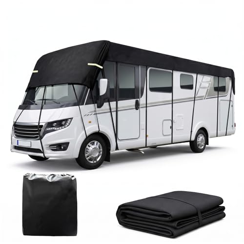 Wohnwagen Abdeckung Wohnmobil Schutzdach Abdeckung Dach Wohnwagen Schutzhülle wasserdicht Wohnwagen Abdeckplane Schützt vor Staub Dach Schützt vor UV 210D Oxford Gewebe (7.5 x 3m)