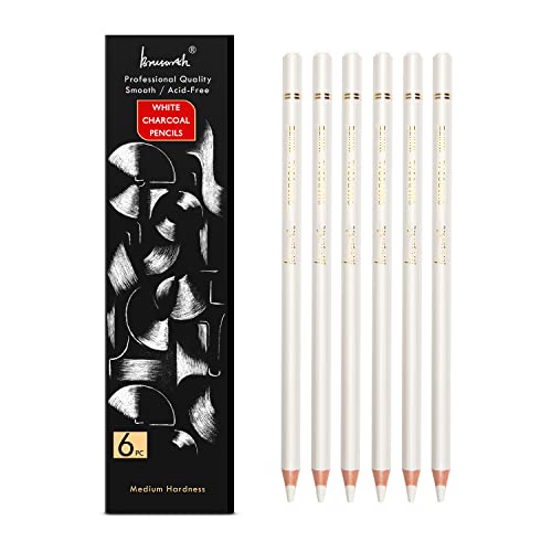 White Charcoal Pencils Drawing Set (6-Piece)
