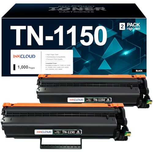 Toner TN1150 noir lot de 2 cartouches compatibles avec imprimantes Brother HL-L1240W DCP-L1640W