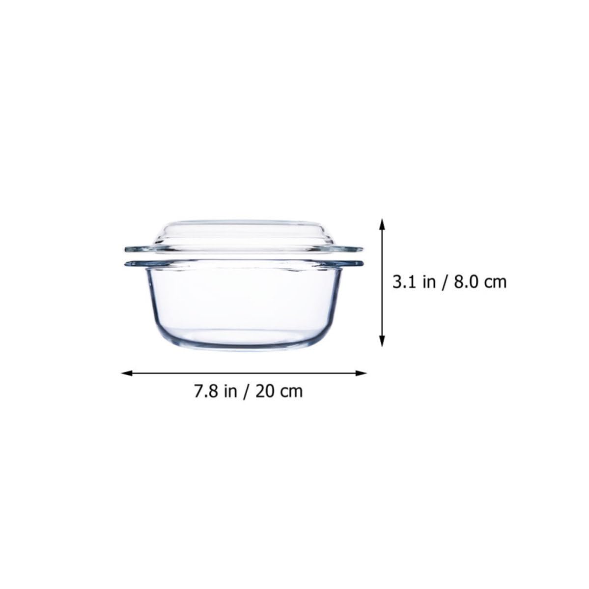 CLISPEED Hitzebeständige und 1l Glasschüssel aus Gehärtetem Glas mit Deckel Mikrowellengeeignet Leicht zu Reinigen Suppentopf für Küche und Backofen