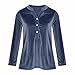Womens Velvet T Shirts Button Down Basic Tops Fall Long Sleeve Shirt Fashion Velour Blouse Casual Loose Tee Shirts Navy