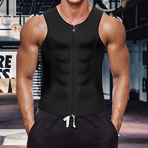 camisa da compressão dos homens | Camisas sem manga Colete modelador de corpo com zíperes - Regata f